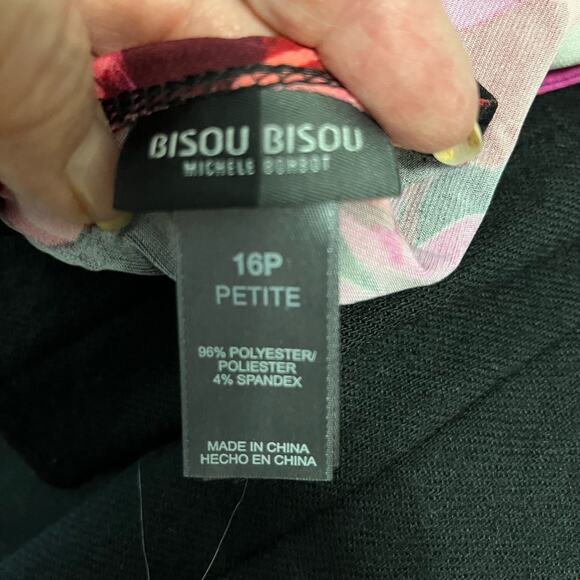 Bisou Bisou By Michele Bohbot Sleeveless Tropical Coastal Floral Dress 16 Petite - Picture 4 of 4